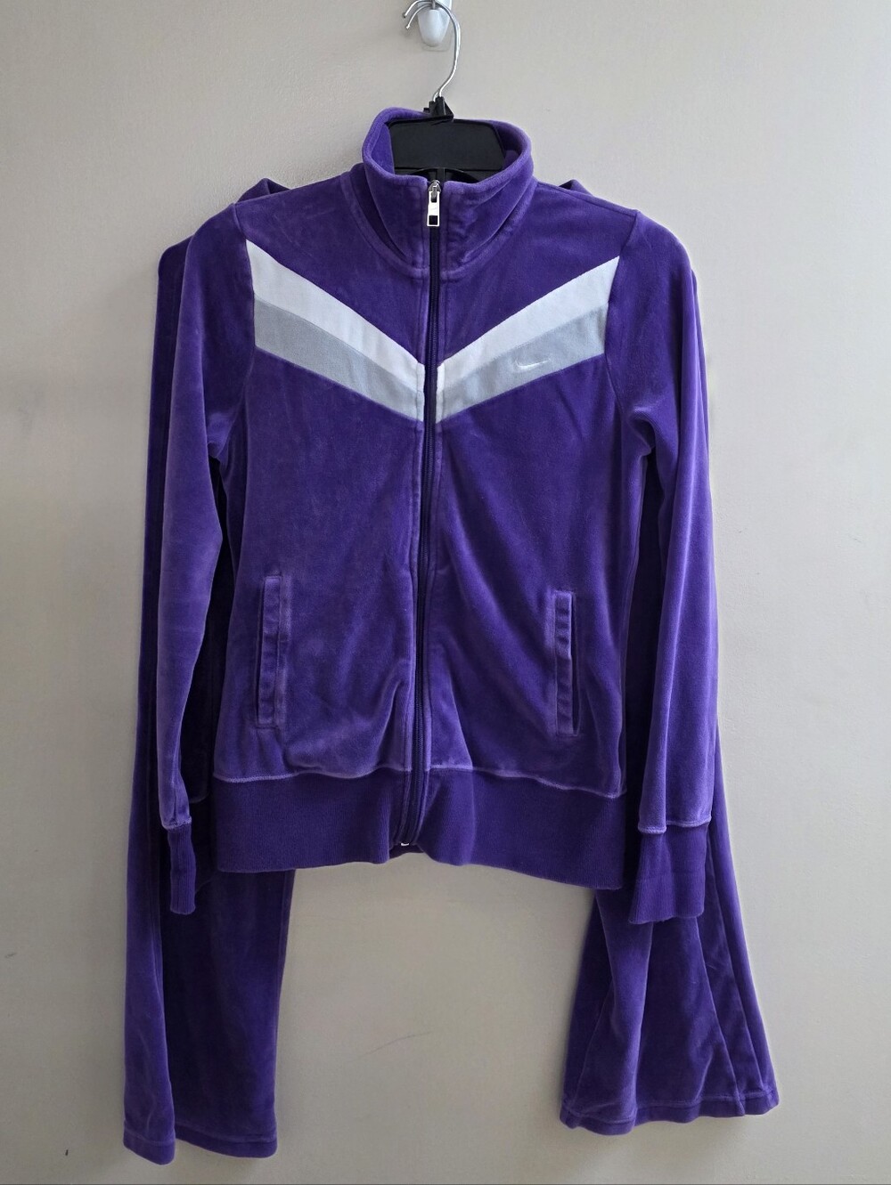 Nike The Athletic Department Purple Velour Track Suit Medium